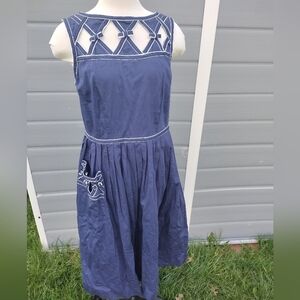 ❣️ Unique Vintage Navy Blue Retro Dress